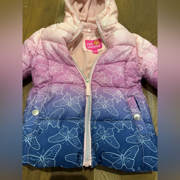 Toddler Girls Ombré Butterfly Puffer Jacket - Picture 3 of 5